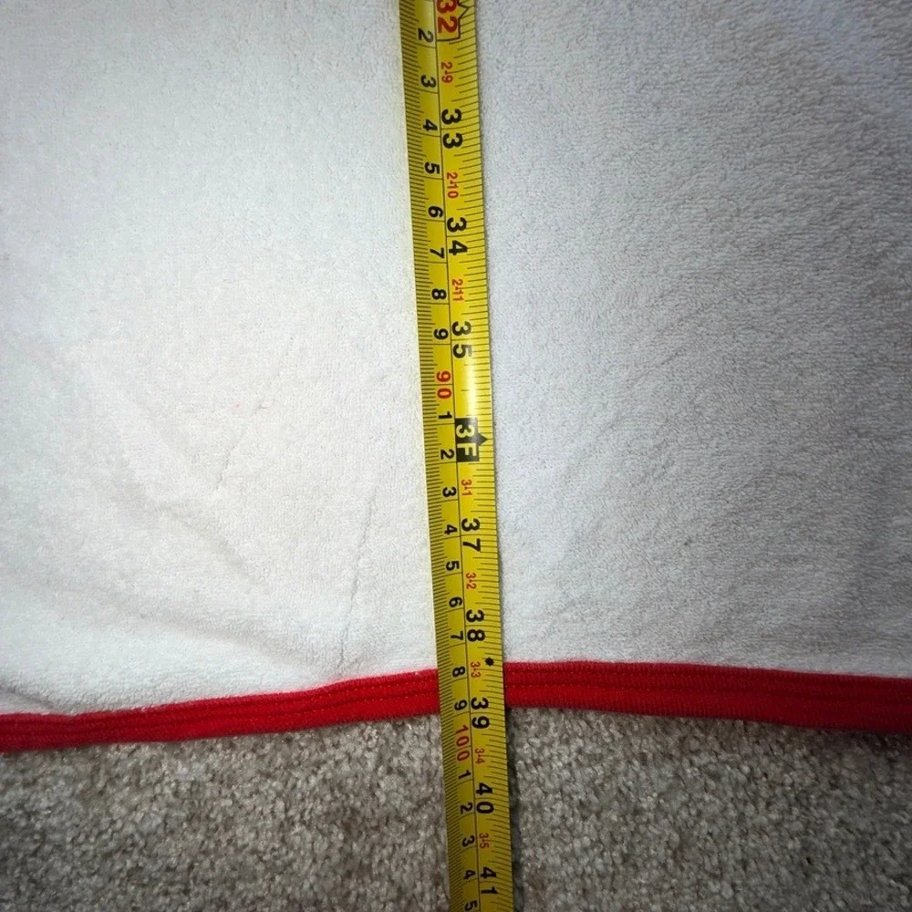 Vintage Disney Winnie the Pooh Hooded Baby ToddlerBath Towel White Red
